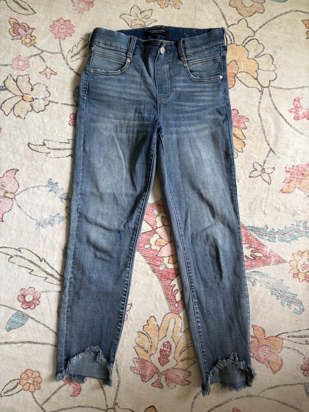 Liverpool Jeans Company Medium Blue Pull On the Skinny Crop
